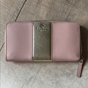 Kate Spade Blush and Gold Wallet